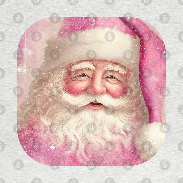 Retro Vintage Pink Santa Claus by MythicPrompts